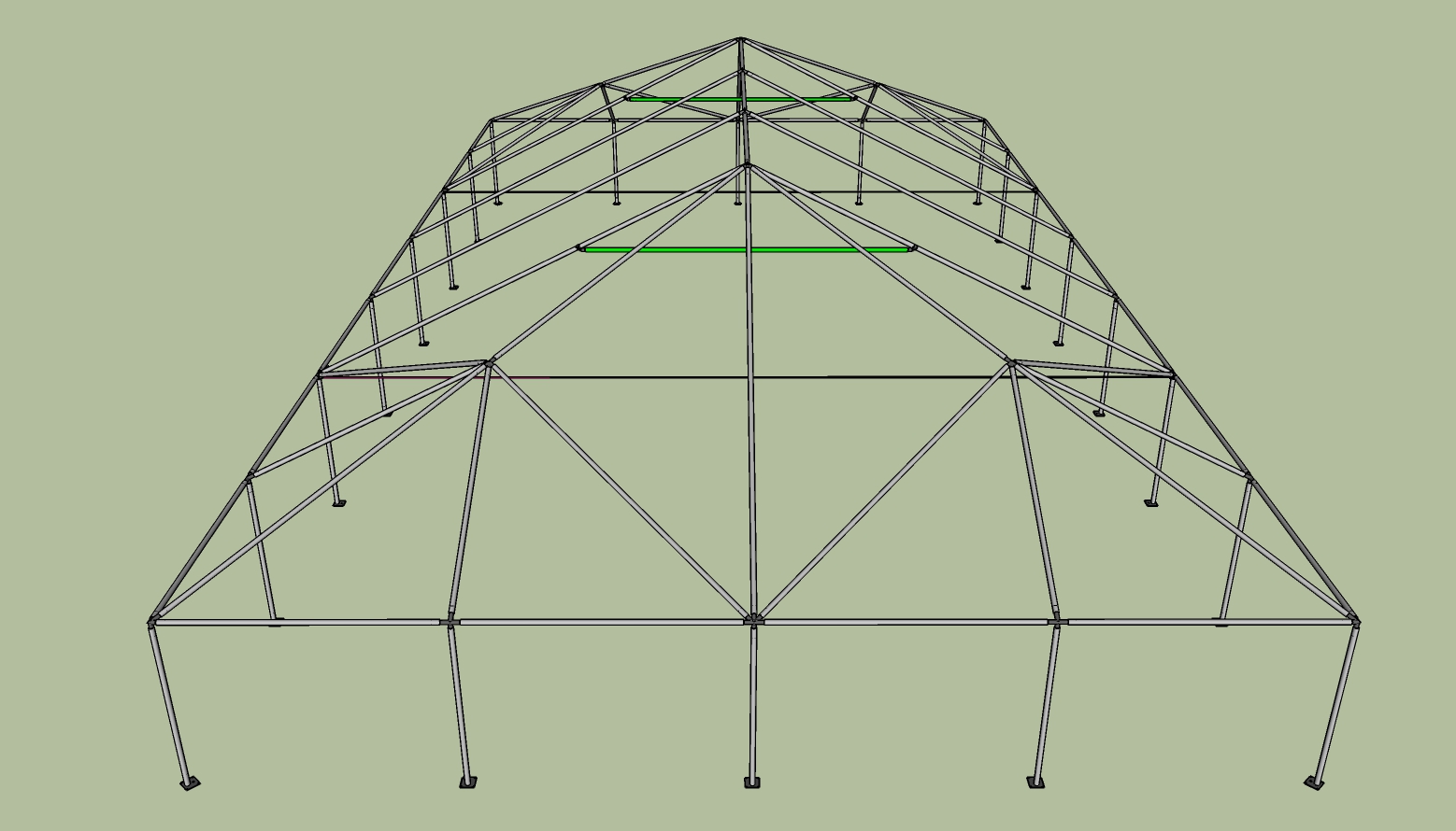 40x70 frame tent side view